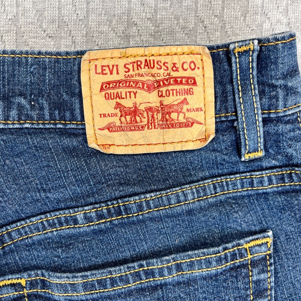 Levis 530 Relaxed Boot Cut Dress Jeans Women 8L/28X31 mid rise blue medium wash - Picture 4 of 11